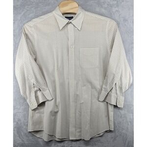 Meeting Street Beige‎ Button Down Dress Shirt Men's Size 17.5 32/33